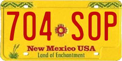NM license plate 704SOP
