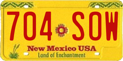 NM license plate 704SOW