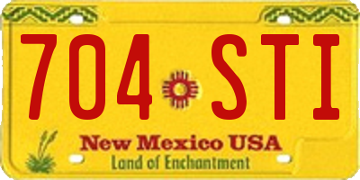 NM license plate 704STI