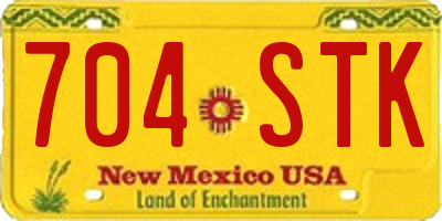 NM license plate 704STK