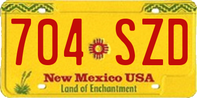 NM license plate 704SZD