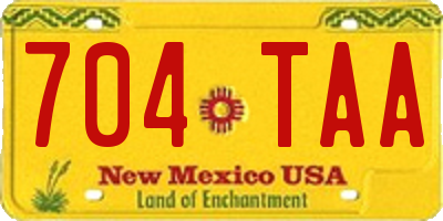 NM license plate 704TAA