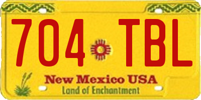 NM license plate 704TBL