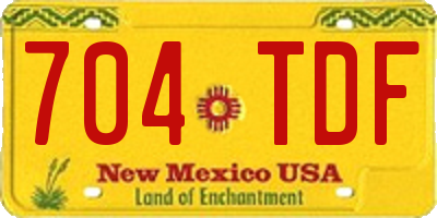 NM license plate 704TDF