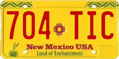 NM license plate 704TIC