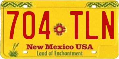NM license plate 704TLN
