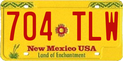 NM license plate 704TLW