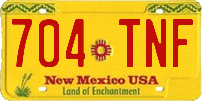 NM license plate 704TNF