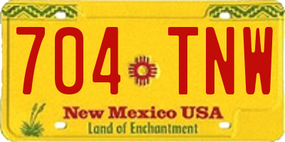 NM license plate 704TNW