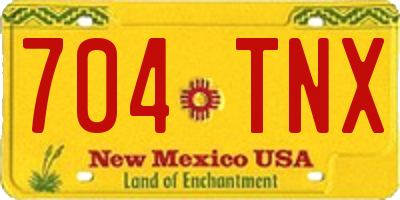 NM license plate 704TNX
