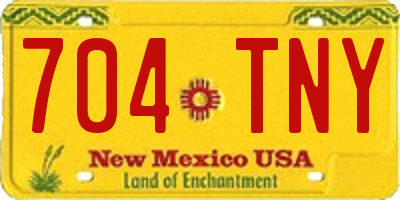 NM license plate 704TNY