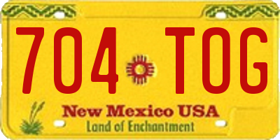 NM license plate 704TOG