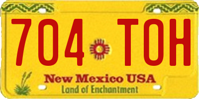 NM license plate 704TOH