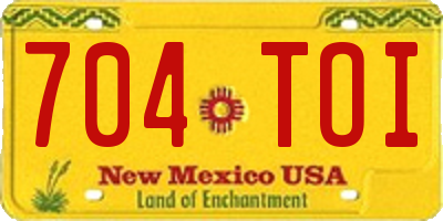 NM license plate 704TOI