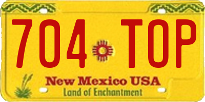 NM license plate 704TOP