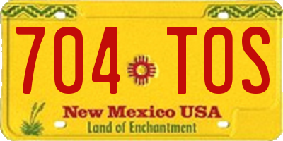 NM license plate 704TOS