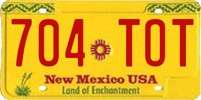 NM license plate 704TOT