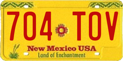 NM license plate 704TOV
