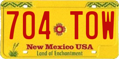 NM license plate 704TOW