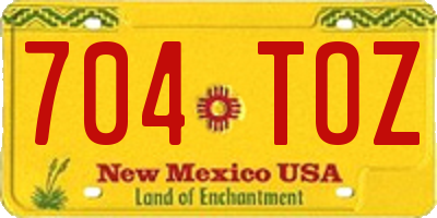 NM license plate 704TOZ