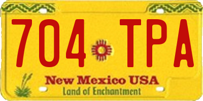 NM license plate 704TPA