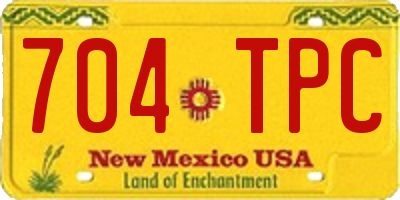 NM license plate 704TPC