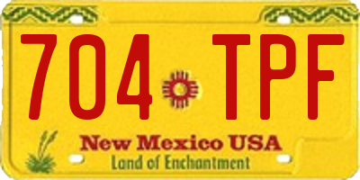 NM license plate 704TPF
