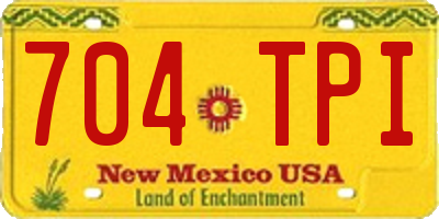 NM license plate 704TPI