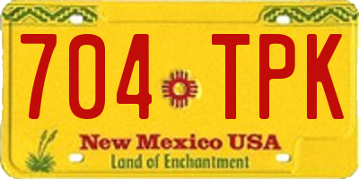 NM license plate 704TPK