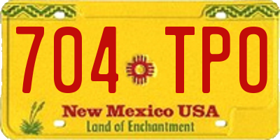 NM license plate 704TPO
