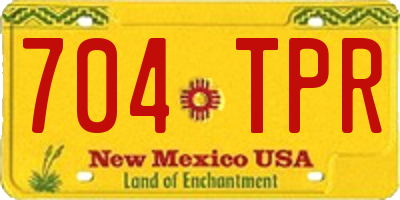NM license plate 704TPR