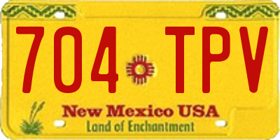 NM license plate 704TPV