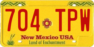 NM license plate 704TPW