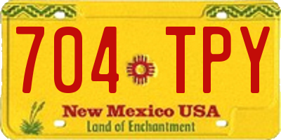 NM license plate 704TPY