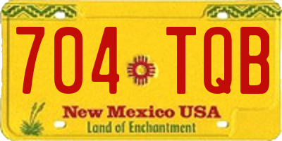 NM license plate 704TQB
