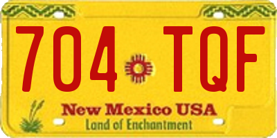 NM license plate 704TQF