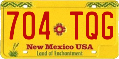 NM license plate 704TQG