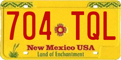 NM license plate 704TQL