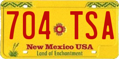 NM license plate 704TSA