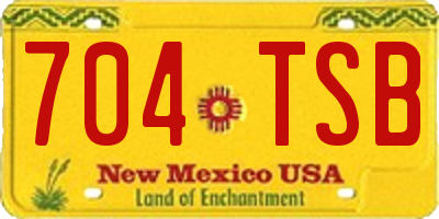 NM license plate 704TSB