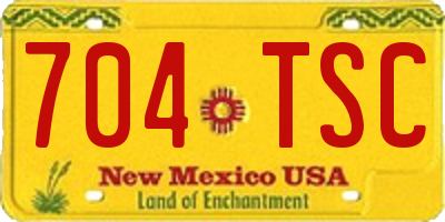 NM license plate 704TSC