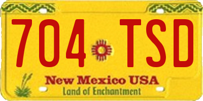 NM license plate 704TSD