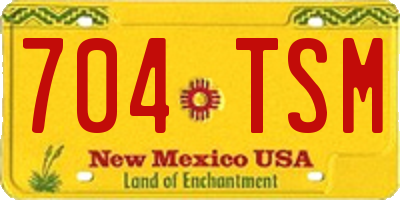 NM license plate 704TSM