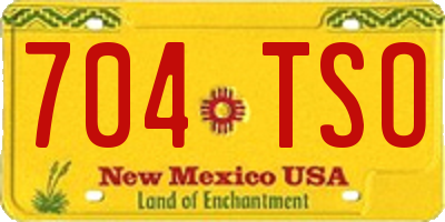 NM license plate 704TSO