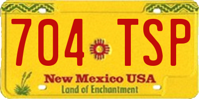 NM license plate 704TSP