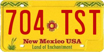 NM license plate 704TST