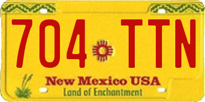 NM license plate 704TTN