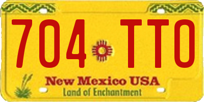 NM license plate 704TTO