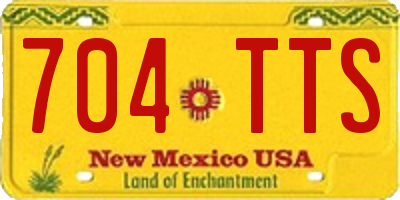 NM license plate 704TTS