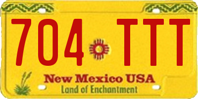 NM license plate 704TTT